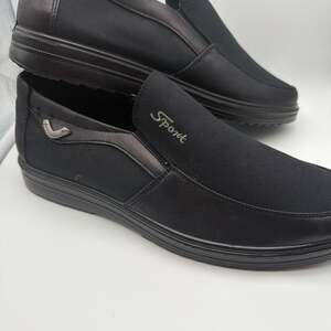 COSIDRAM Men's Slip-On Loafers Casual Driving Shoes Breathable Canvas Black